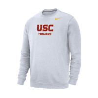 USC Trojans Men's Nike White Club Fleece Crew Neck Sweatshirt